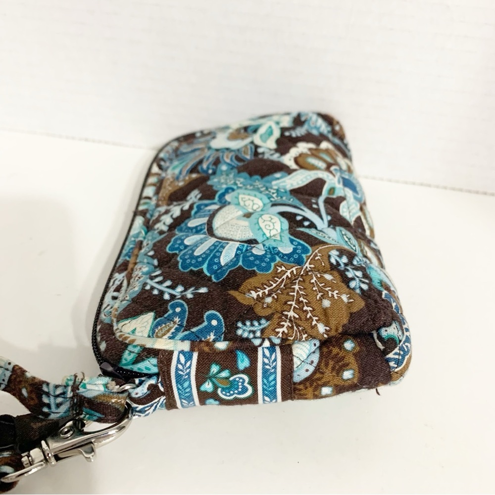 Vera Bradley Java Blue Pattern Quilted Wristlet Wallet / Cosmetic Makeup Bag - Picture 5 of 12